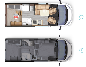 Matkailuauto Dreamer CAMPER VAN XL SAPHIR - Tilajrjestely