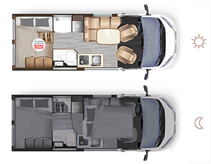 Matkailuauto Dreamer CAMPER VAN XL SELECT - Tilajrjestely