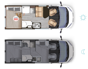 Matkailuauto Dreamer D55 Saphir - Tilajrjestely