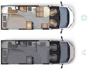 Matkailuauto Dreamer D62 Saphir - Tilajrjestely