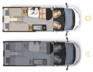 Matkailuauto Dreamer D68 UP - Tilaj�rjestely