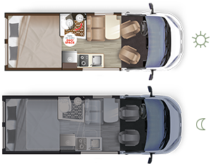 Matkailuauto LIFT VAN UP SELECT - Tilaj�rjestely